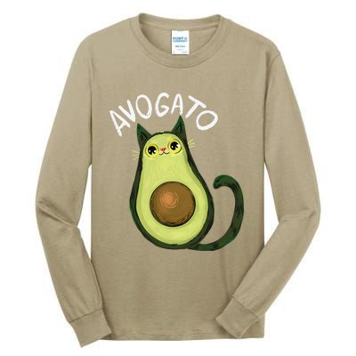 Avogato Funny Cat Avocado Cinco De Mayo Cat Lady Cat Lover Tall Long Sleeve T-Shirt