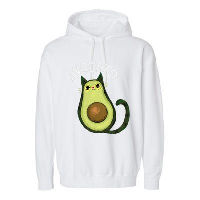 Avogato Funny Cat Avocado Cinco De Mayo Cat Lady Cat Lover Garment-Dyed Fleece Hoodie