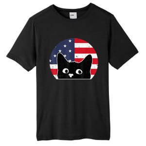 American Flag Cat 4th Of July Kitten Patriotic Pet Lover Tall Fusion ChromaSoft Performance T-Shirt