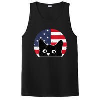 American Flag Cat 4th Of July Kitten Patriotic Pet Lover PosiCharge Competitor Tank