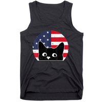 American Flag Cat 4th Of July Kitten Patriotic Pet Lover Tank Top