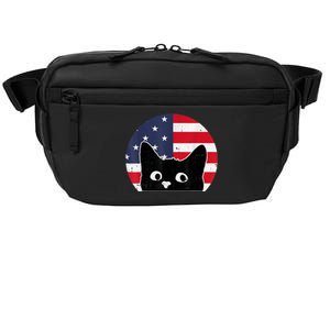 American Flag Cat 4th Of July Kitten Patriotic Pet Lover Crossbody Pack