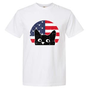 American Flag Cat 4th Of July Kitten Patriotic Pet Lover Garment-Dyed Heavyweight T-Shirt