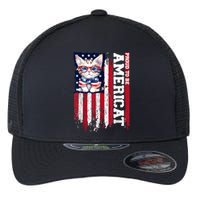 American Flag Cat 4th Of July Kitten Patriotic Pet Lover Pun Flexfit Unipanel Trucker Cap