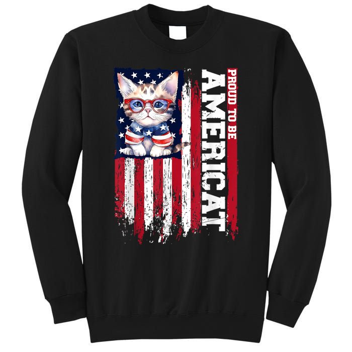 American Flag Cat 4th Of July Kitten Patriotic Pet Lover Pun Sweatshirt