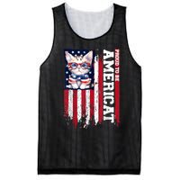 American Flag Cat 4th Of July Kitten Patriotic Pet Lover Pun Mesh Reversible Basketball Jersey Tank