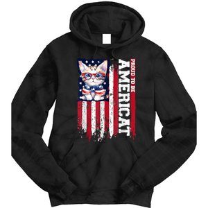 American Flag Cat 4th Of July Kitten Patriotic Pet Lover Pun Tie Dye Hoodie