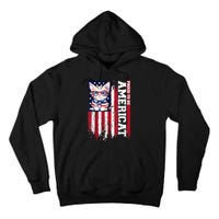 American Flag Cat 4th Of July Kitten Patriotic Pet Lover Pun Tall Hoodie