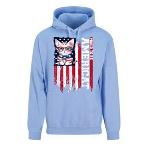 American Flag Cat 4th Of July Kitten Patriotic Pet Lover Pun Unisex Surf Hoodie