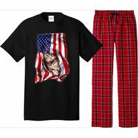 American Flag Cat 4th Of July Kitten Patriotic Pet Lover Pajama Set