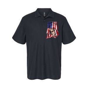 American Flag Cat 4th Of July Kitten Patriotic Pet Lover Softstyle Adult Sport Polo