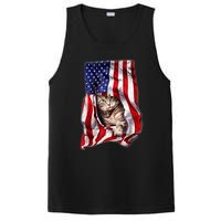 American Flag Cat 4th Of July Kitten Patriotic Pet Lover PosiCharge Competitor Tank