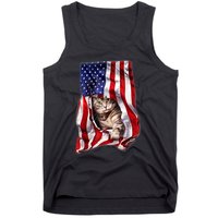 American Flag Cat 4th Of July Kitten Patriotic Pet Lover Tank Top