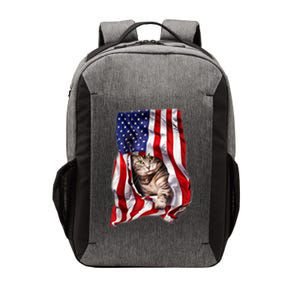 American Flag Cat 4th Of July Kitten Patriotic Pet Lover Vector Backpack