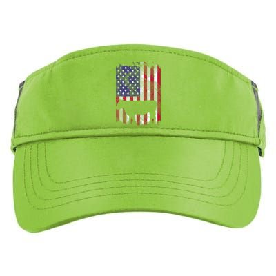 American Flag Cow Vintage Farm Animal Patriotic Farmer Gift Adult Drive Performance Visor