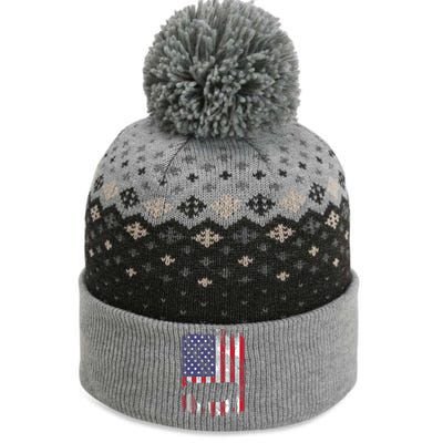 American Flag Cow Vintage Farm Animal Patriotic Farmer Gift The Baniff Cuffed Pom Beanie