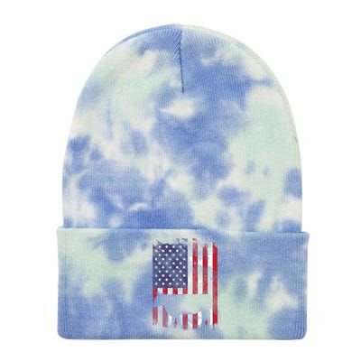 American Flag Cow Vintage Farm Animal Patriotic Farmer Gift Tie Dye 12in Knit Beanie