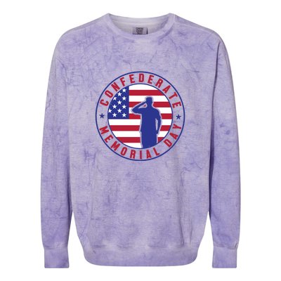 American Flag Confederate Memorial Day Gift Colorblast Crewneck Sweatshirt