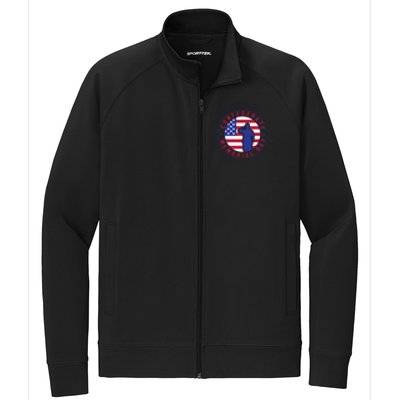 American Flag Confederate Memorial Day Gift Stretch Full-Zip Cadet Jacket