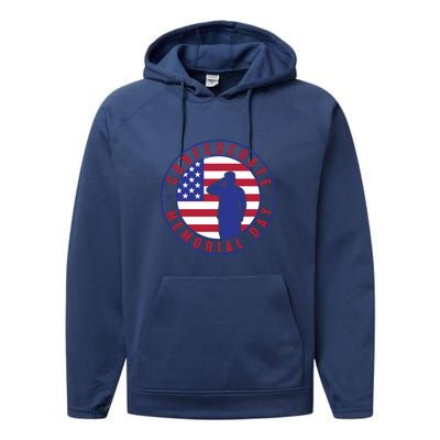 American Flag Confederate Memorial Day Gift Performance Fleece Hoodie