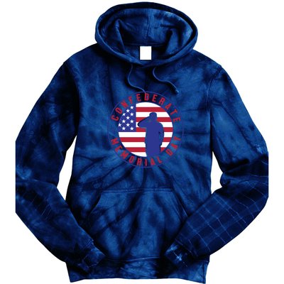 American Flag Confederate Memorial Day Gift Tie Dye Hoodie