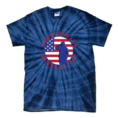 American Flag Confederate Memorial Day Gift Tie-Dye T-Shirt