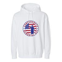 American Flag Confederate Memorial Day Gift Garment-Dyed Fleece Hoodie