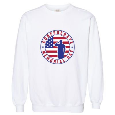 American Flag Confederate Memorial Day Gift Garment-Dyed Sweatshirt