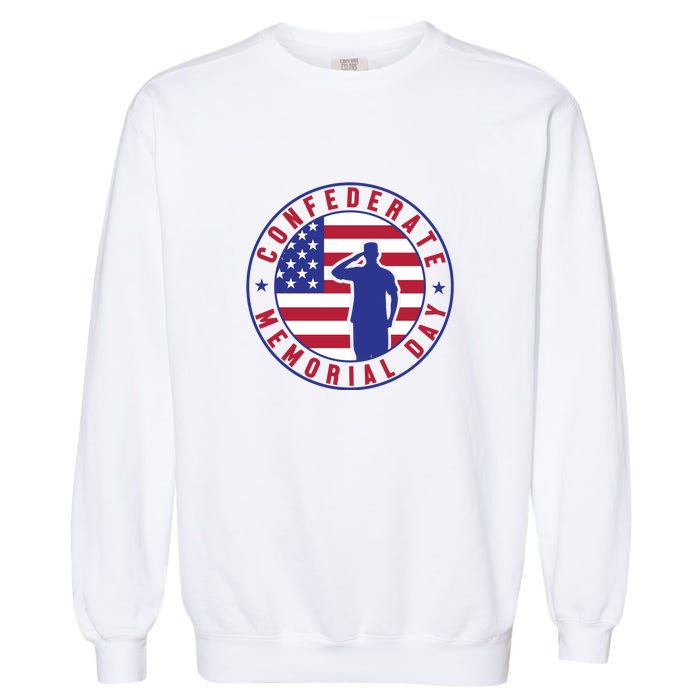 American Flag Confederate Memorial Day Gift Garment-Dyed Sweatshirt