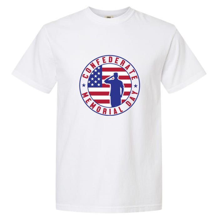 American Flag Confederate Memorial Day Gift Garment-Dyed Heavyweight T-Shirt