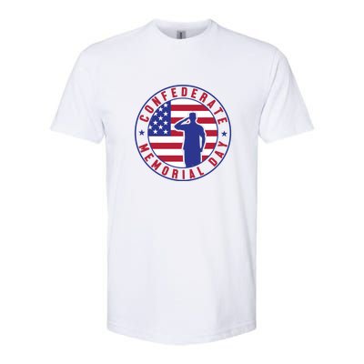 American Flag Confederate Memorial Day Gift Softstyle CVC T-Shirt