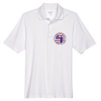 American Flag Confederate Memorial Day Gift Men's Origin Performance Pique Polo