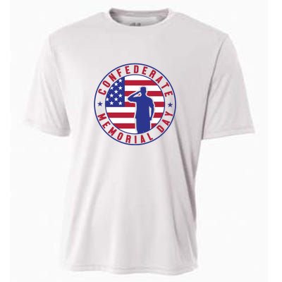 American Flag Confederate Memorial Day Gift Cooling Performance Crew T-Shirt