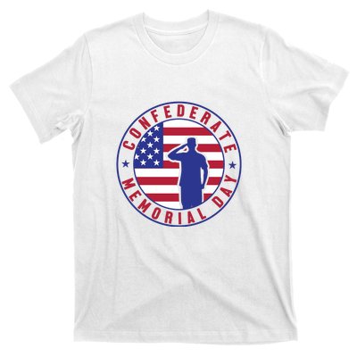 American Flag Confederate Memorial Day Gift T-Shirt