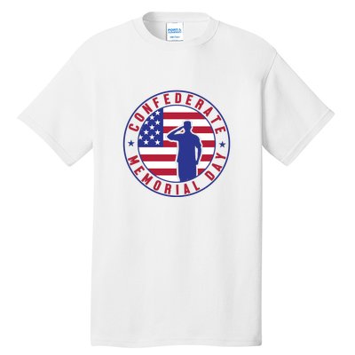 American Flag Confederate Memorial Day Gift Tall T-Shirt