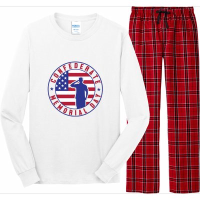 American Flag Confederate Memorial Day Gift Long Sleeve Pajama Set