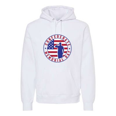 American Flag Confederate Memorial Day Gift Premium Hoodie