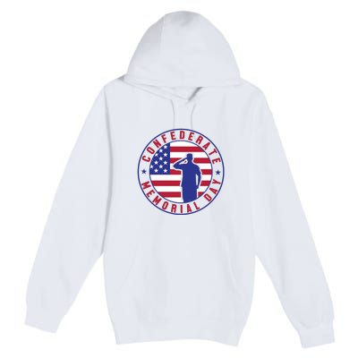 American Flag Confederate Memorial Day Gift Premium Pullover Hoodie