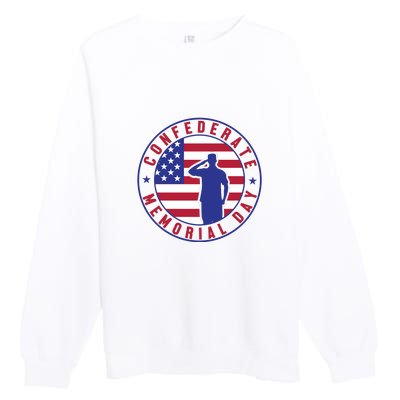 American Flag Confederate Memorial Day Gift Premium Crewneck Sweatshirt