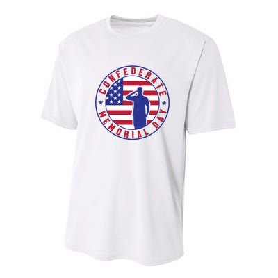 American Flag Confederate Memorial Day Gift Performance Sprint T-Shirt