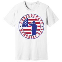 American Flag Confederate Memorial Day Gift Premium T-Shirt