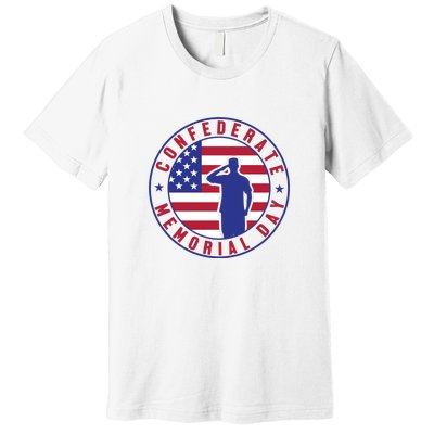 American Flag Confederate Memorial Day Gift Premium T-Shirt