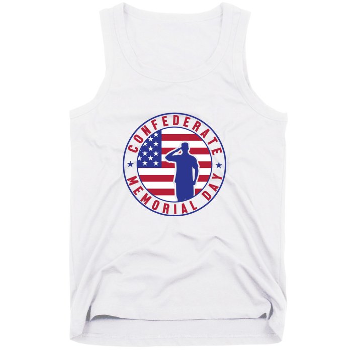 American Flag Confederate Memorial Day Gift Tank Top