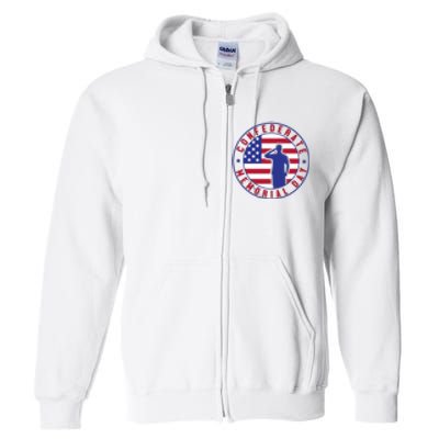 American Flag Confederate Memorial Day Gift Full Zip Hoodie