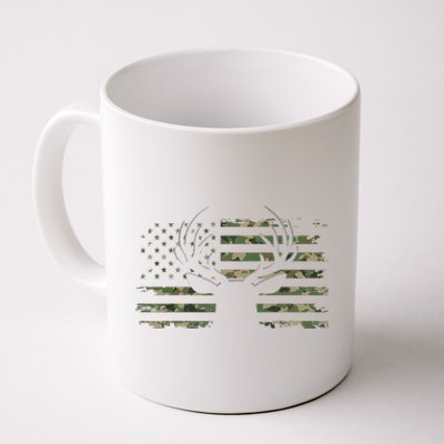 American Flag Camouflage Outdoor Antlers Deer Coffee Mug