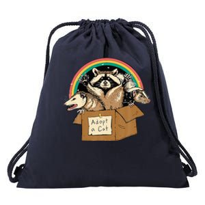 Adopt Forbidden Cats In Box Raccoon Skunks Possum Cat Lovers  Drawstring Bag