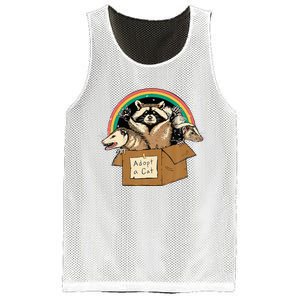 Adopt Forbidden Cats In Box Raccoon Skunks Possum Cat Lovers  Mesh Reversible Basketball Jersey Tank