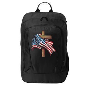 American Flag Christian Cross Jesus Patriotic City Backpack