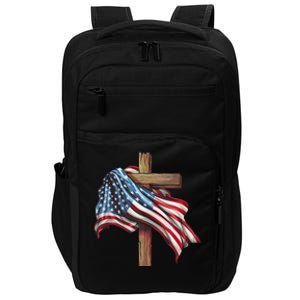 American Flag Christian Cross Jesus Patriotic Impact Tech Backpack