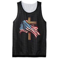 American Flag Christian Cross Jesus Patriotic Mesh Reversible Basketball Jersey Tank